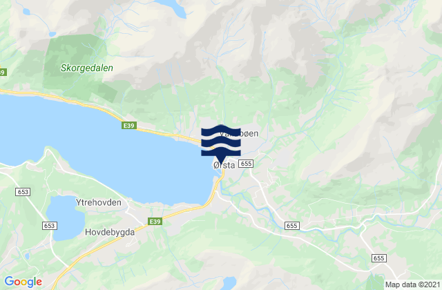 Mappa delle Getijden in Ørsta, Norway