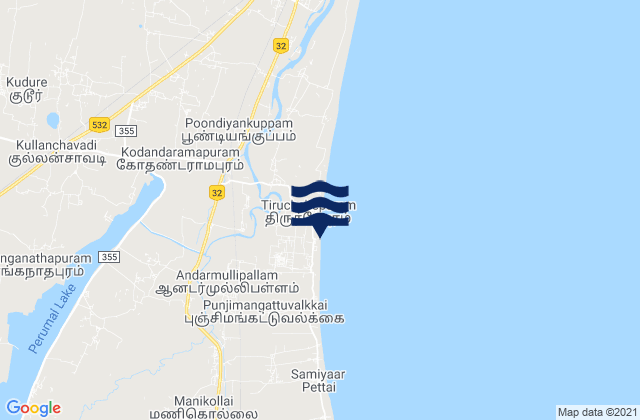 Mappa delle Getijden in Ālappākkam, India