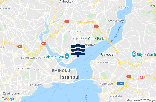 Mappa delle Getijden in İstanbul, Turkey