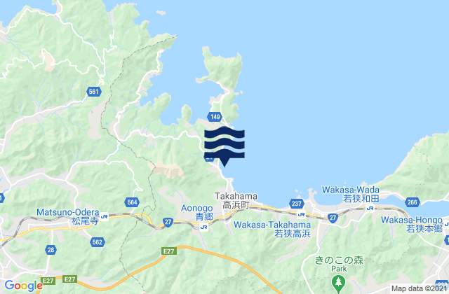 Mappa delle Getijden in Ōi-gun, Japan