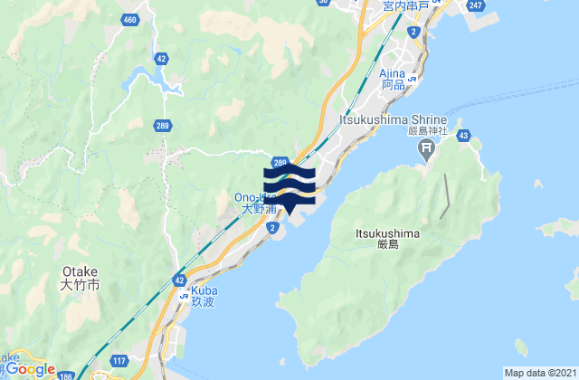 Mappa delle Getijden in Ōno-hara, Japan