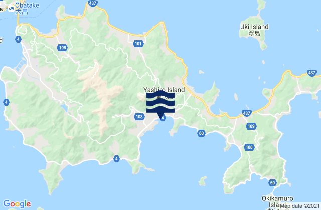 Mappa delle Getijden in Ōshima-gun, Japan