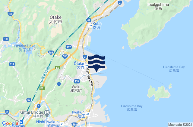 Mappa delle Getijden in Ōtake, Japan