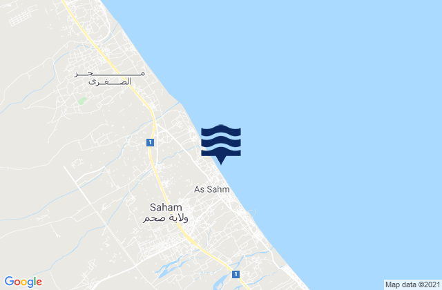 Mappa delle Getijden in Şaḩam, Oman