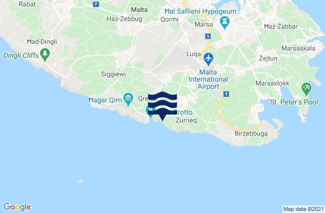 Mappa delle Getijden in Żurrieq, Malta