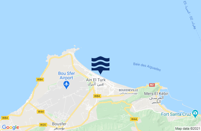 Mappa delle Getijden in ’Aïn el Turk, Algeria