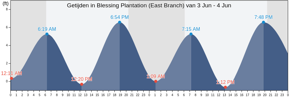 Getijden in Blessing Plantation (East Branch), Berkeley County, South Carolina, United States