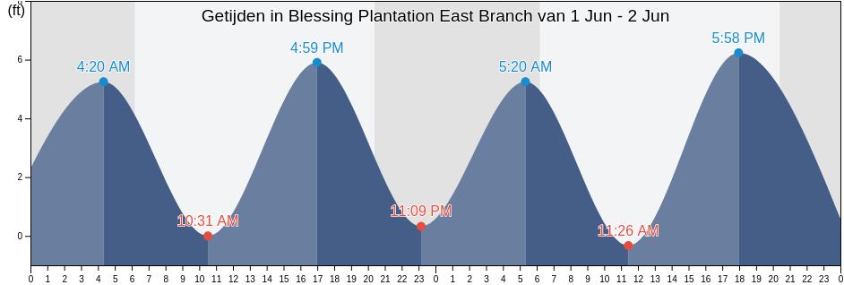 Getijden in Blessing Plantation East Branch, Berkeley County, South Carolina, United States