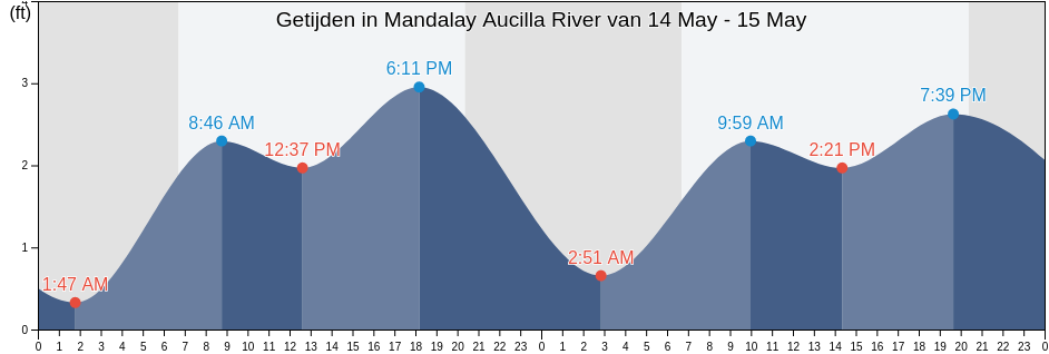 Getijden in Mandalay Aucilla River, Taylor County, Florida, United States